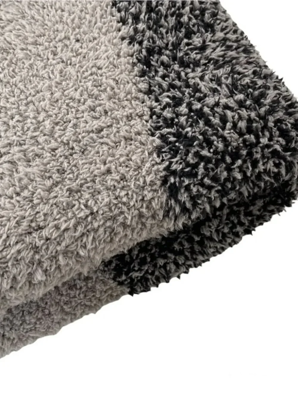 Barefoot Dreams Luxe Heathered Stripe Throw Blanket PEWTER BLACK